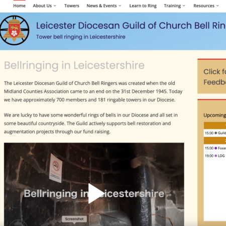 screenshot of guild website front page